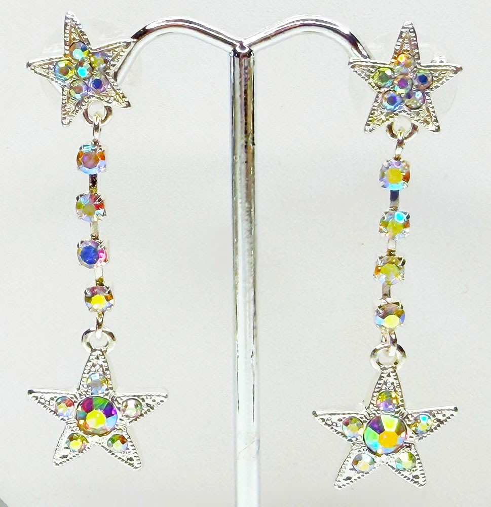 Kirks Folly Starlight Wonder Pierced Earrings silvertone