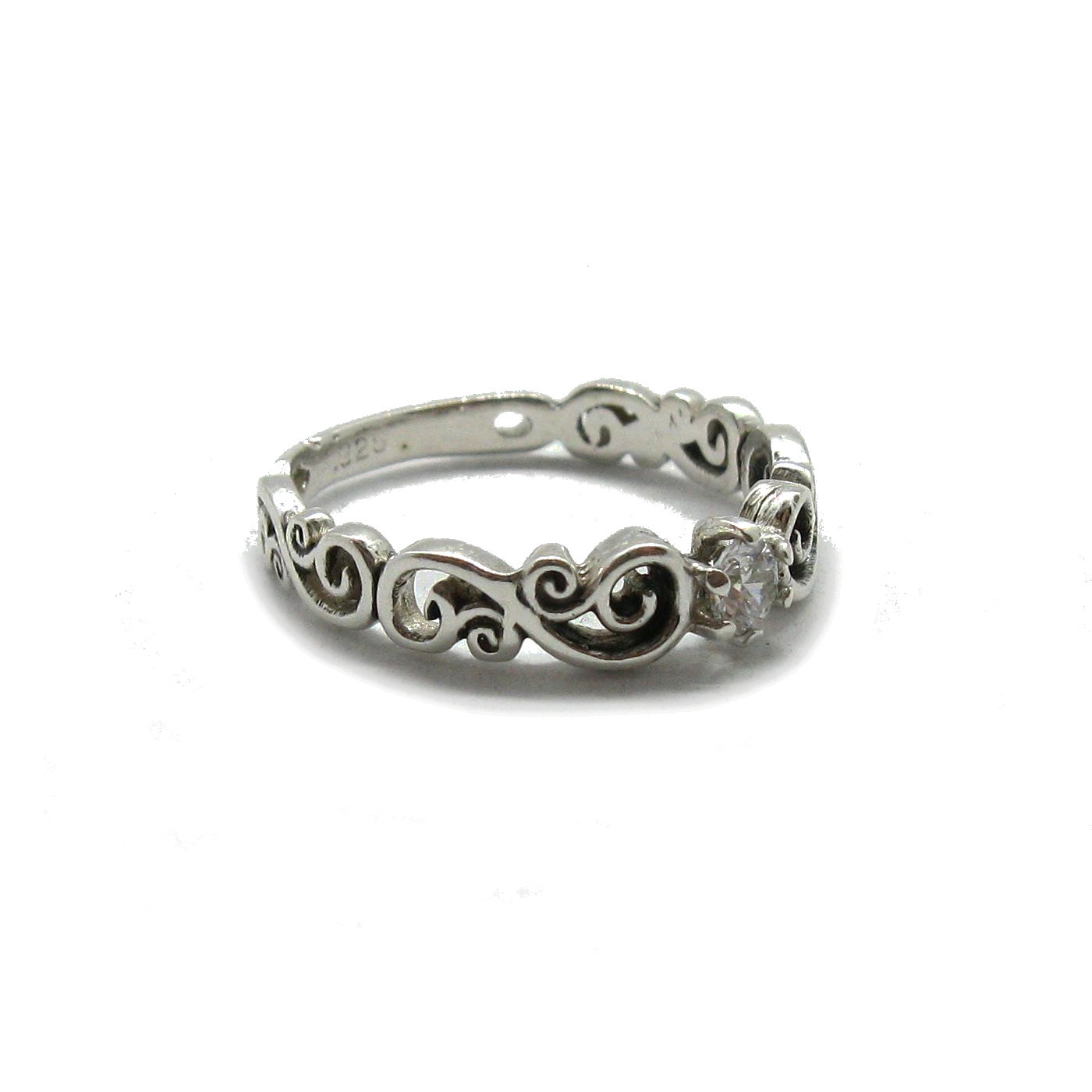 Stylish Sterling Silver Engagement Ring Solid 925 With 3.5mm Cubic Zirconia