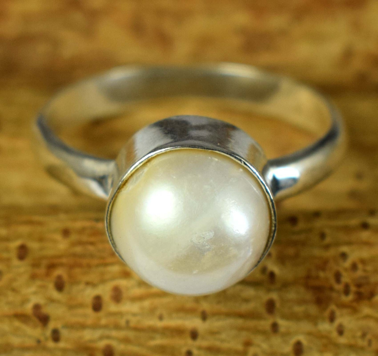 12.60 Ct Natural Tahitian White South Sea Pearl Round Gems Men’s Ring