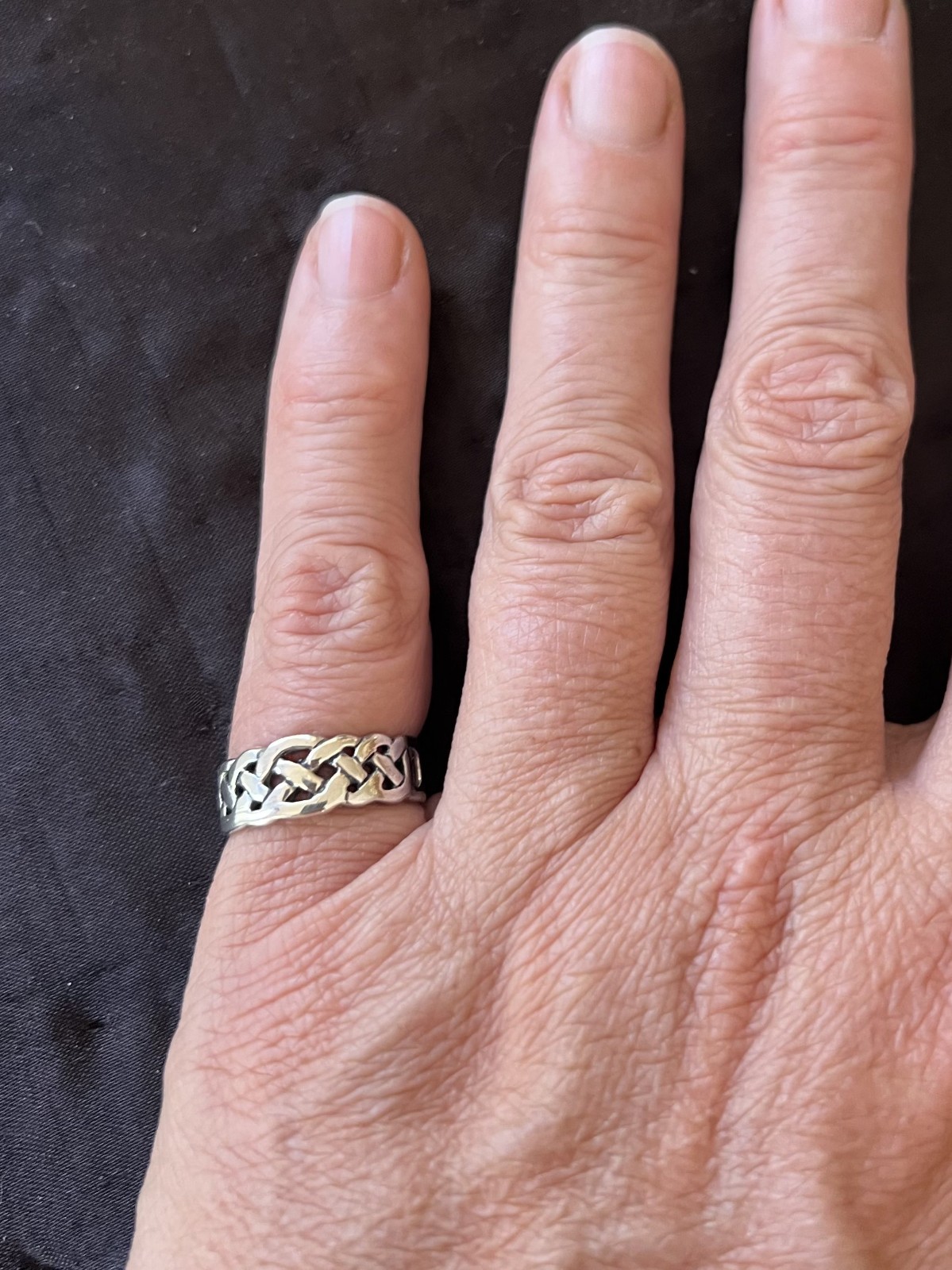 Celtic Knotwork Sterling Silver 925 Peter Stone Ring size 7 New