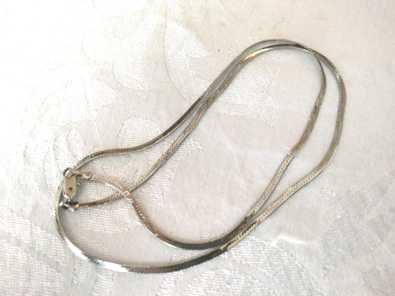Genuine Sterling Silver 925 Herringbone Chain 24 In Long 1/8 In or 3mm Wide