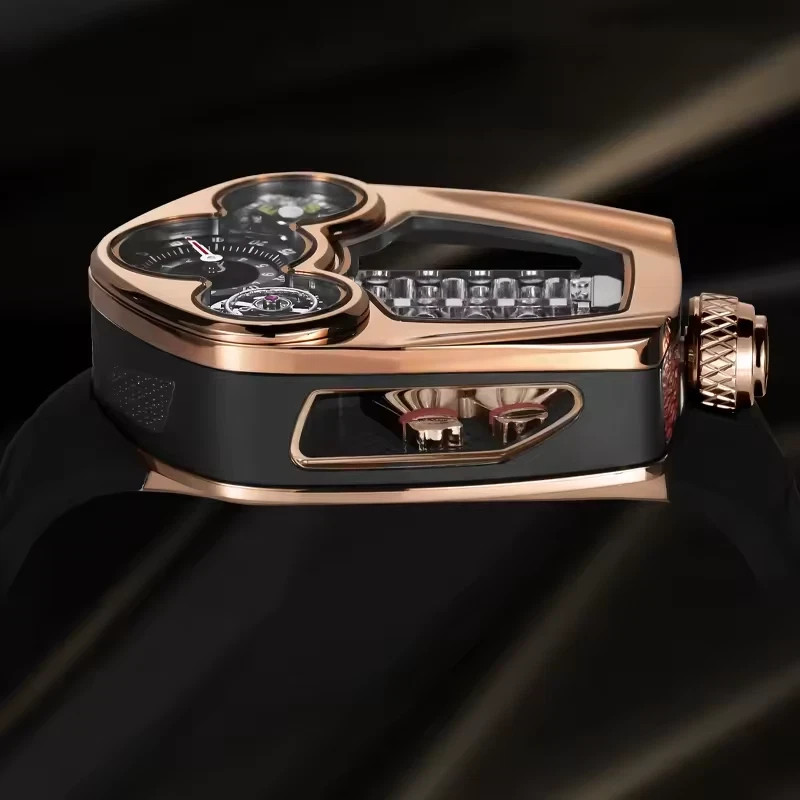 🔥USA🔥PINDU Engine Series Personality Leisure Barrel Hollow Men’s P6658 Watch