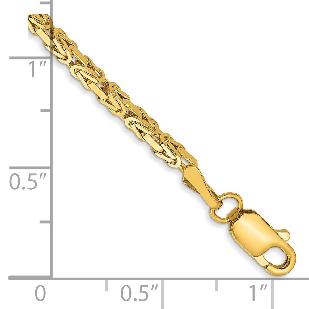 10K Yellow Gold 2-4mm Byzantine Chain Necklace 7-30 Inch Mens Womens