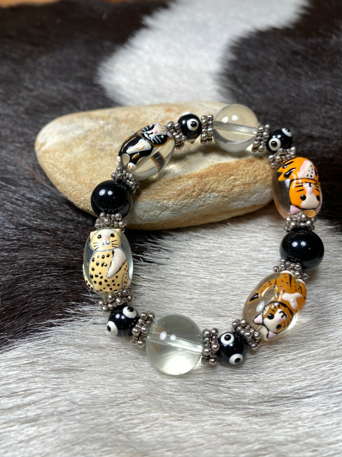 Cat Bracelets Jewelry Wholesale Bracelet Lot of 6 Beaded Stretch Bracelets