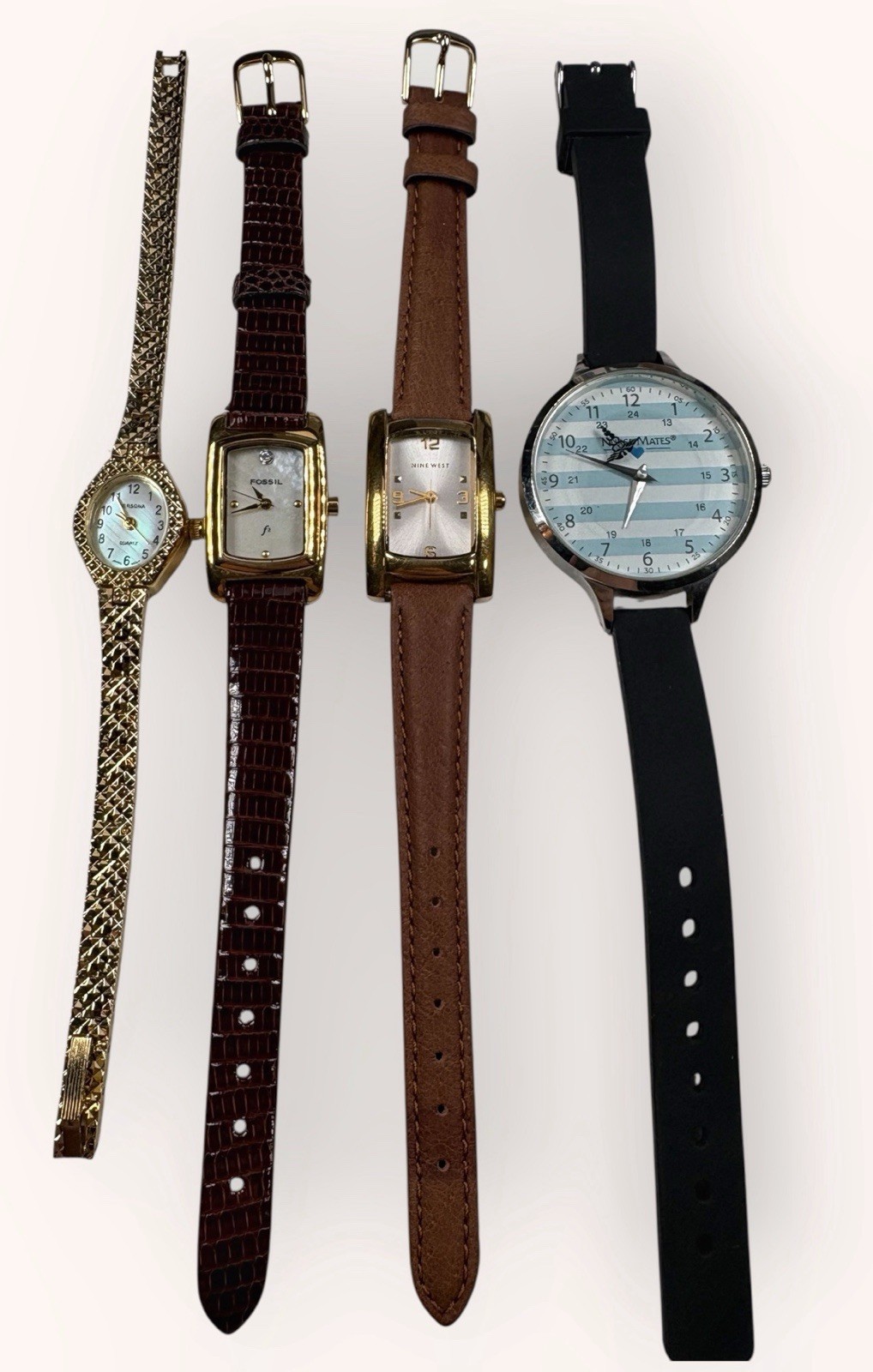 Nurse Mates Nine West Fossil Persona Lot Of 4 Ladies Quartz Watches Working