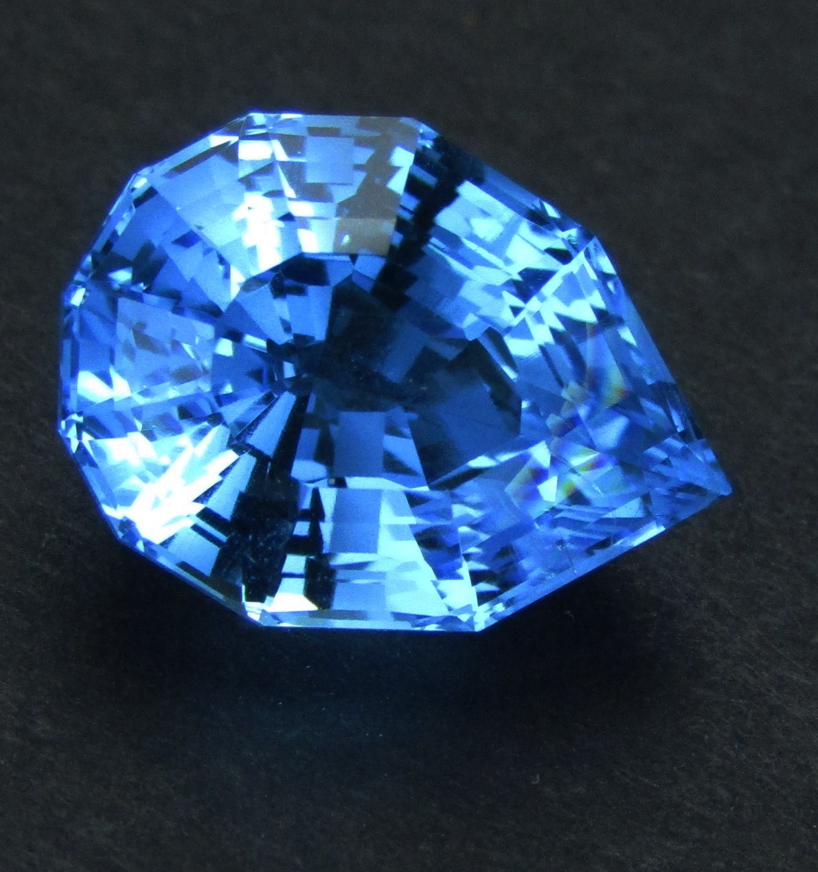 6.45Cts Classic Natural Swizz Blue Topaz Pear Shape Precision Cut