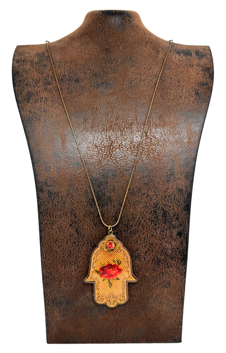 Lovely Michal Negrin Hamsa Necklace With Colorful Crystals Unique #648#