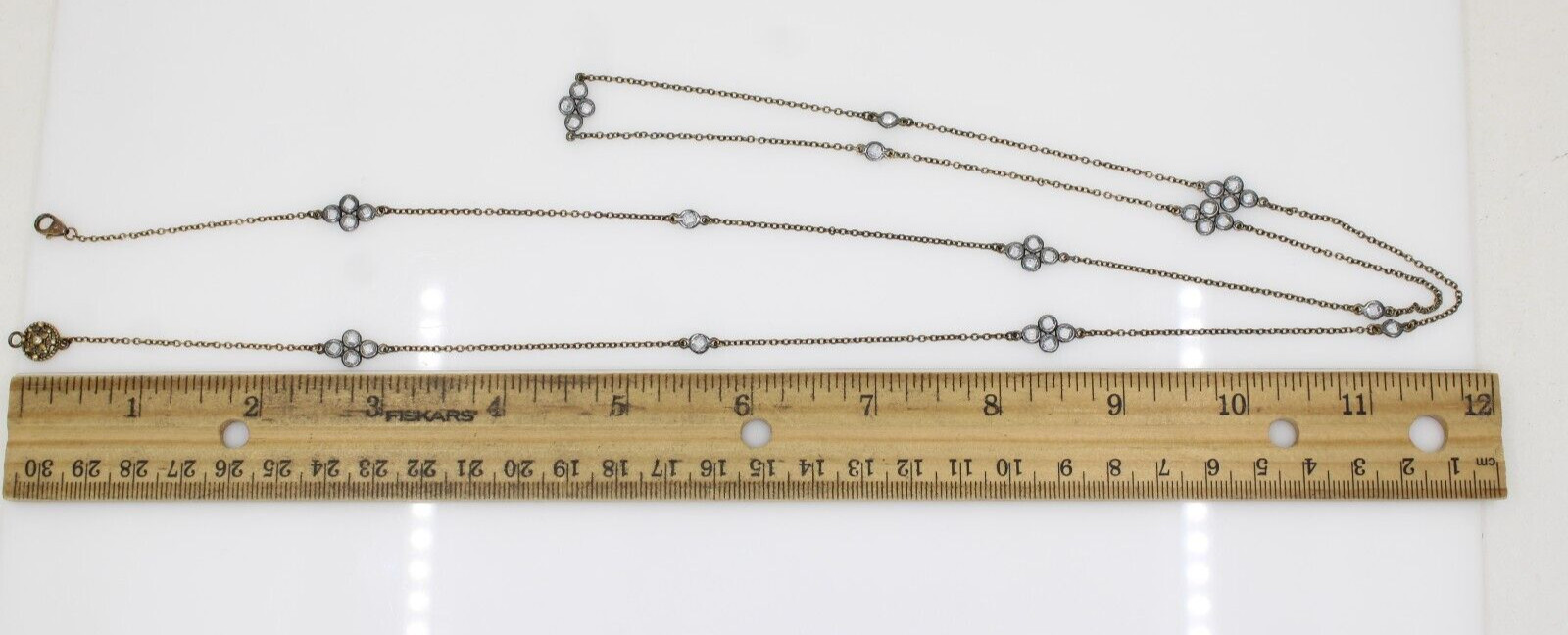 Frieda Rothman Sterling Silver Signature Four Point Station Necklace 8.8 Grams