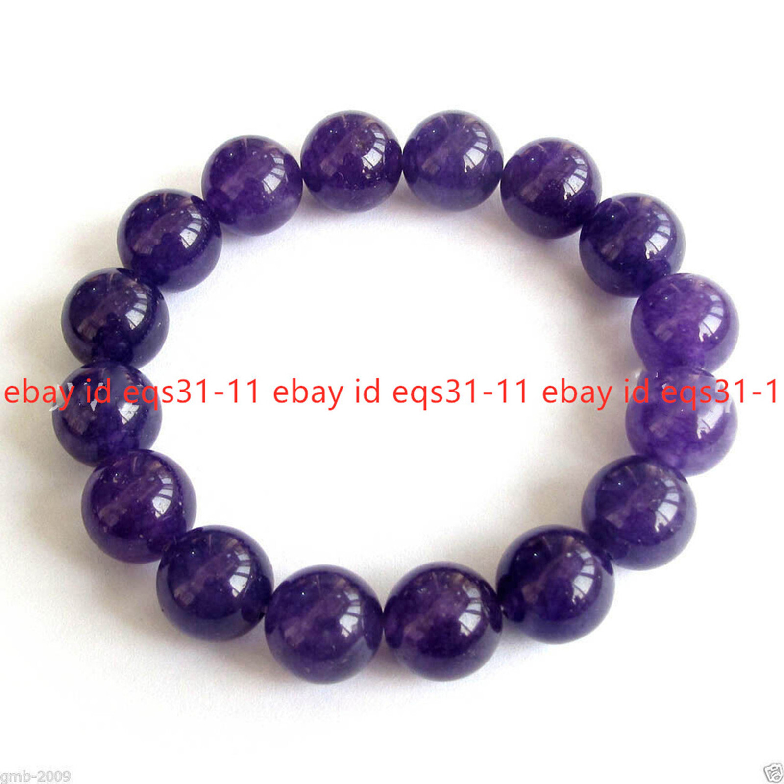 Natural 6/8/10/12mm Purple Jade Gemstone Round Beads Stretch Bracelet 7.5”