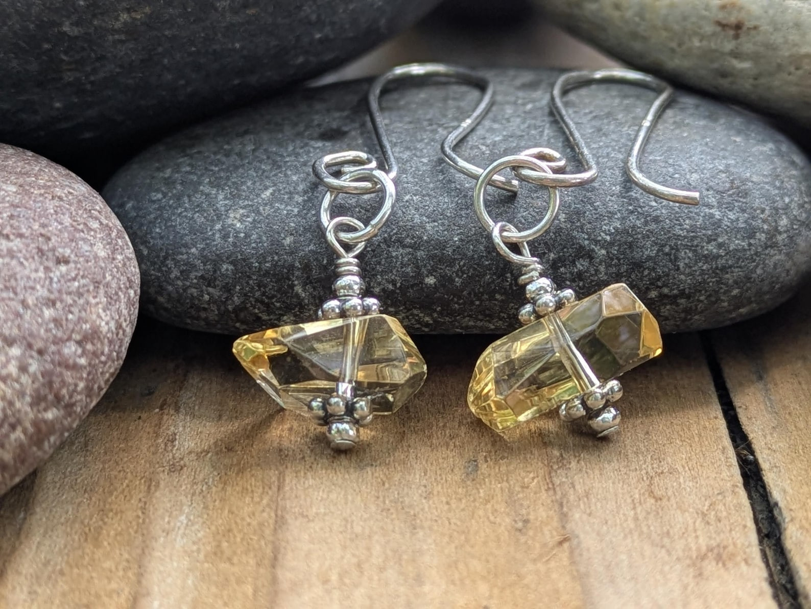 Citrine and Sterling Silver Earrings | November Birthstone