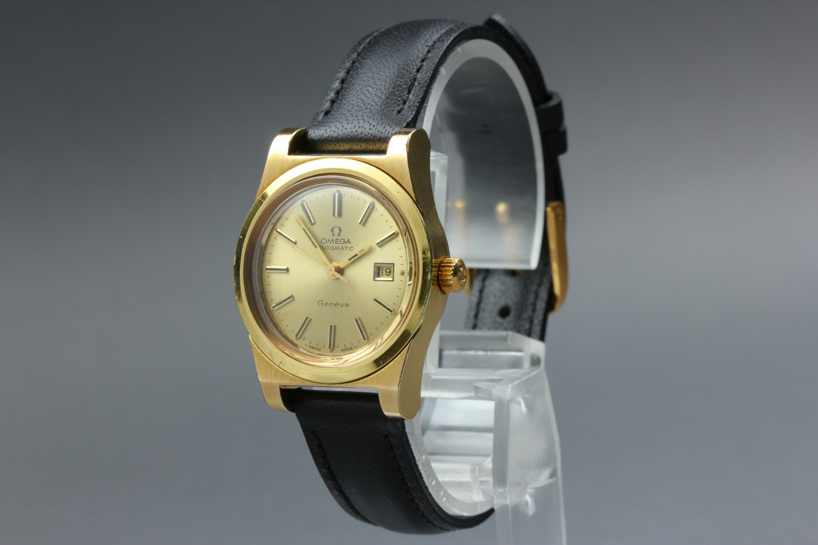 READ! Vintage 1973 OMEGA Geneve Cal.684 Automatic Date Gold 26mm Womens Watch