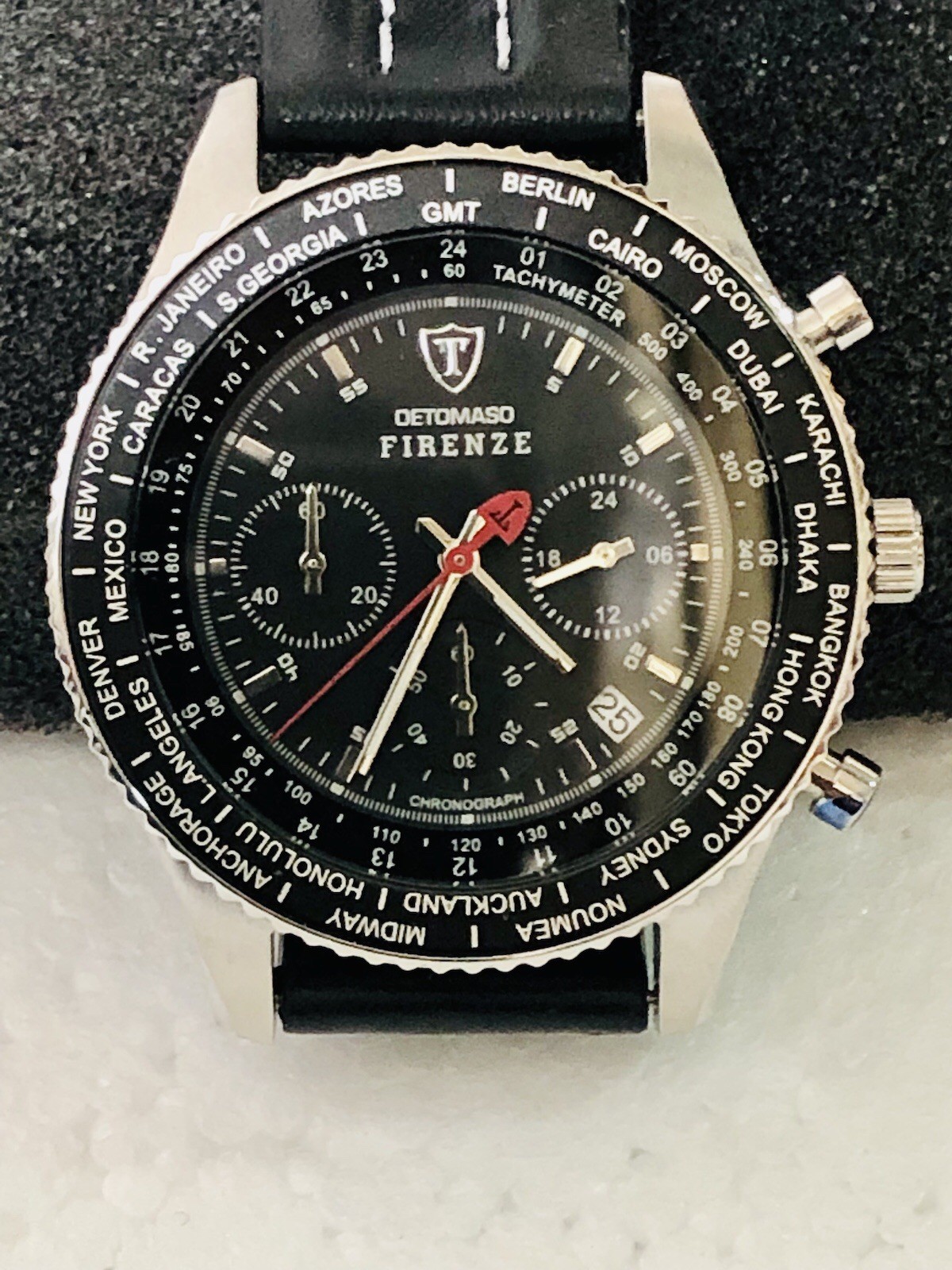 DETOMASO Firenze SL1624C-BK Chronograph Men’s Watch 10ATM New In Box K2