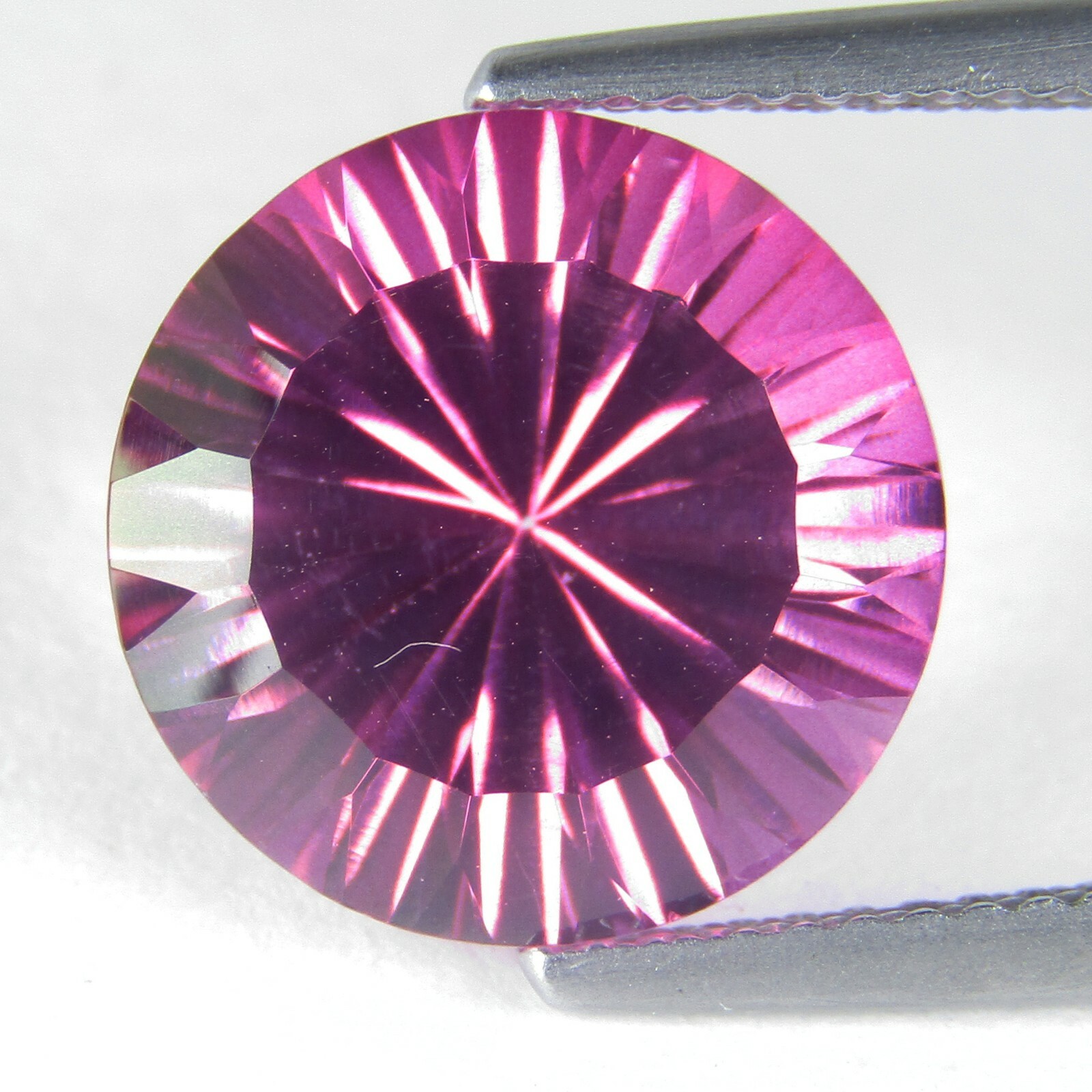 7.16Cts Stunning Natural Pink Topaz 12MM Round Concave Cut Gemstone Ref-VDO