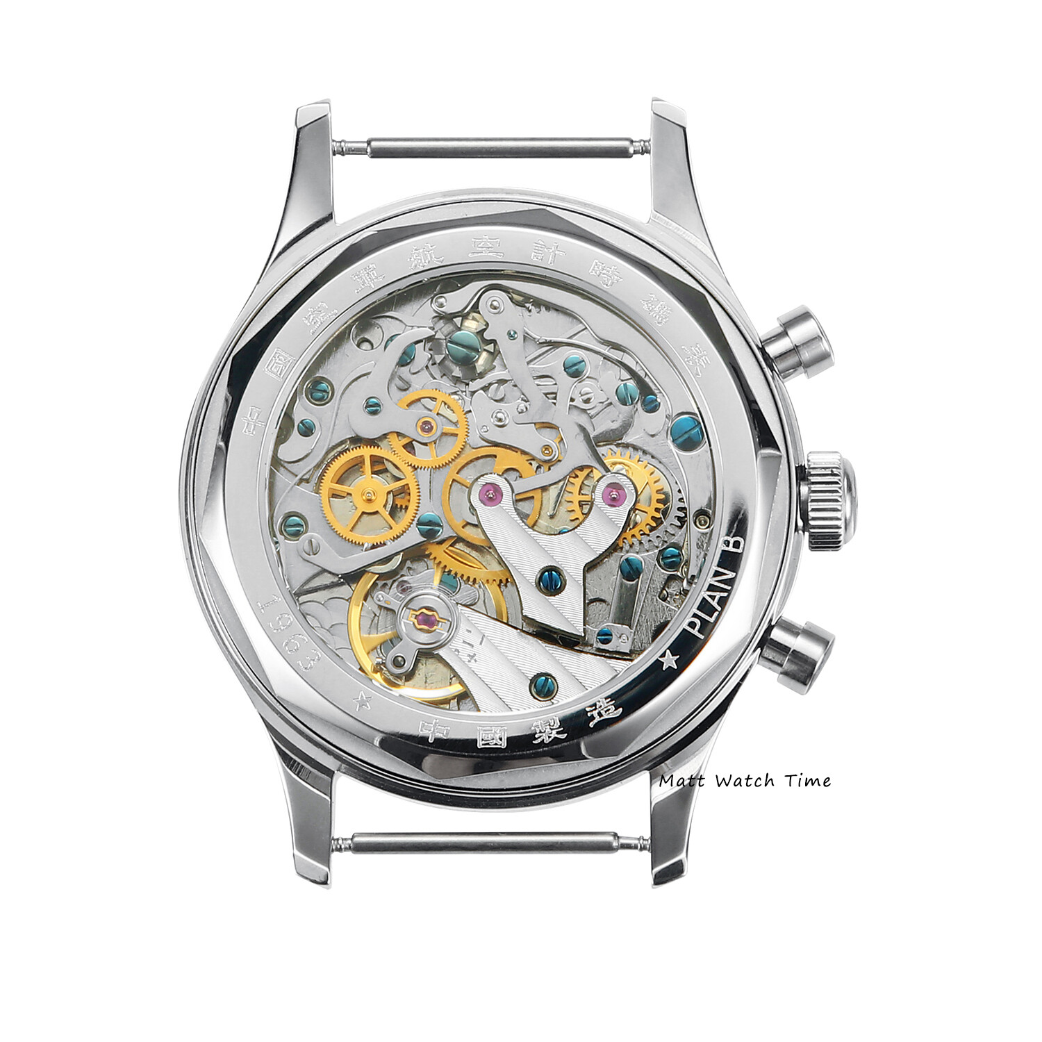 Seagull 1963 ST1901 Venus 40mm Chronograph Sapphire, Display Back, 2 Straps BNIB