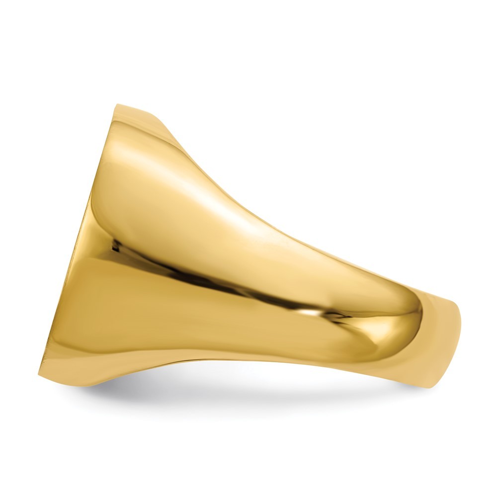 14k Yellow Gold 17.0×17.0mm Closed Back Mens Signet Ring Sz 10