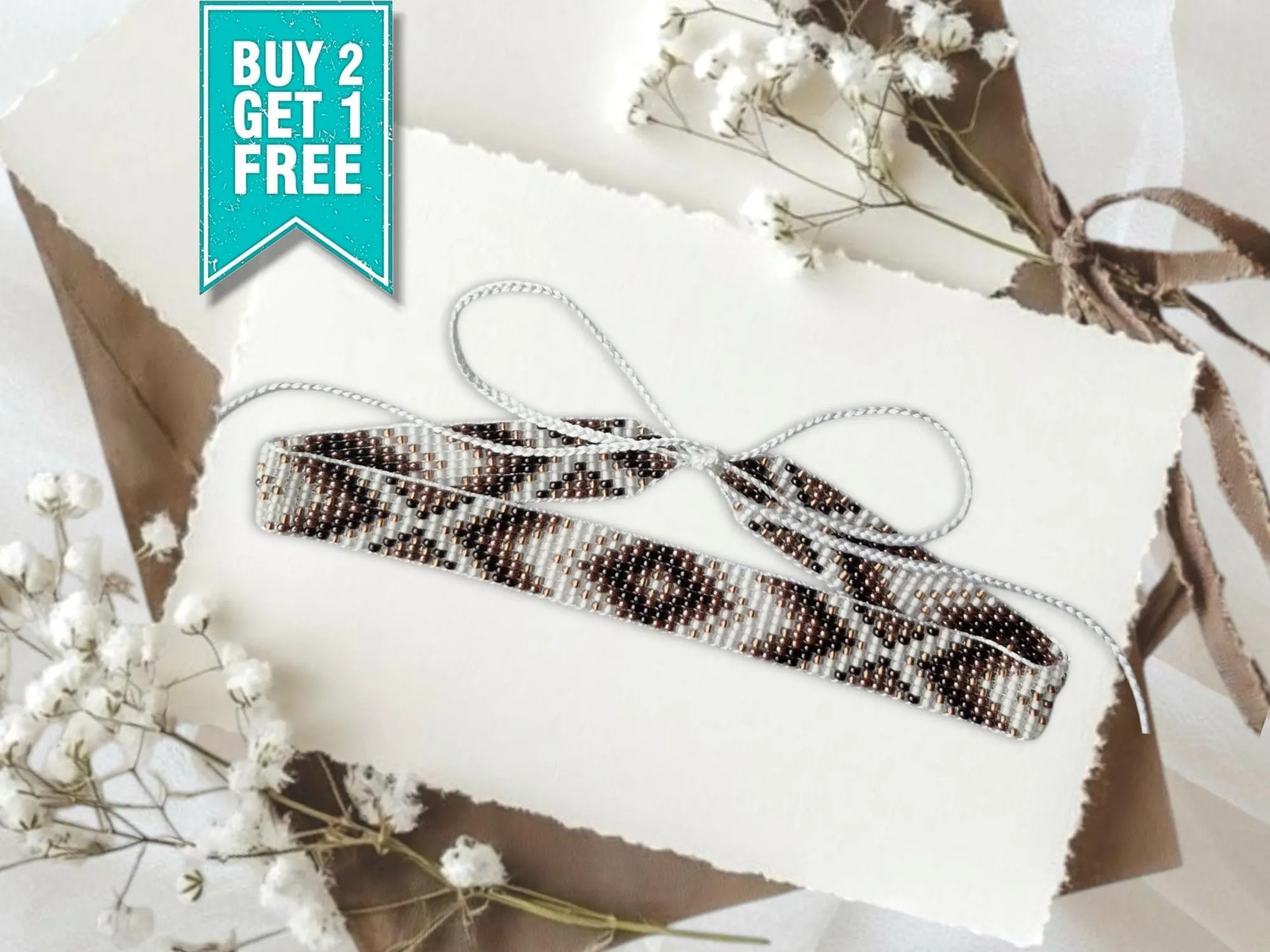 Brown and Gold Ukrainian Beaded Jewelry Set – Handmade Choker Necklace & Fringe