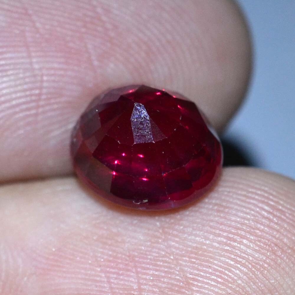 6.95 Ct 10.5×9.3 MM Red Ruby Star Sapphire 6 Rays Lab Corundum VDO RRS9760