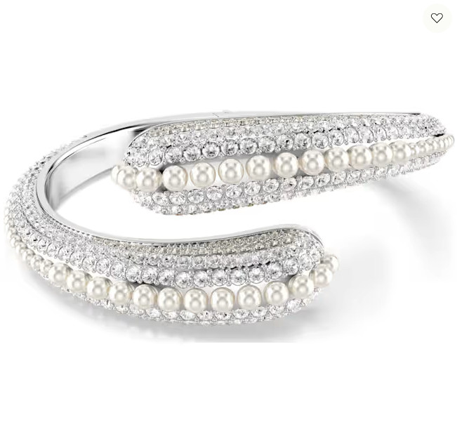 Swarovski Sublima Cuff, Crystal Pearl, Round Cut, White, Swarovski 5700924