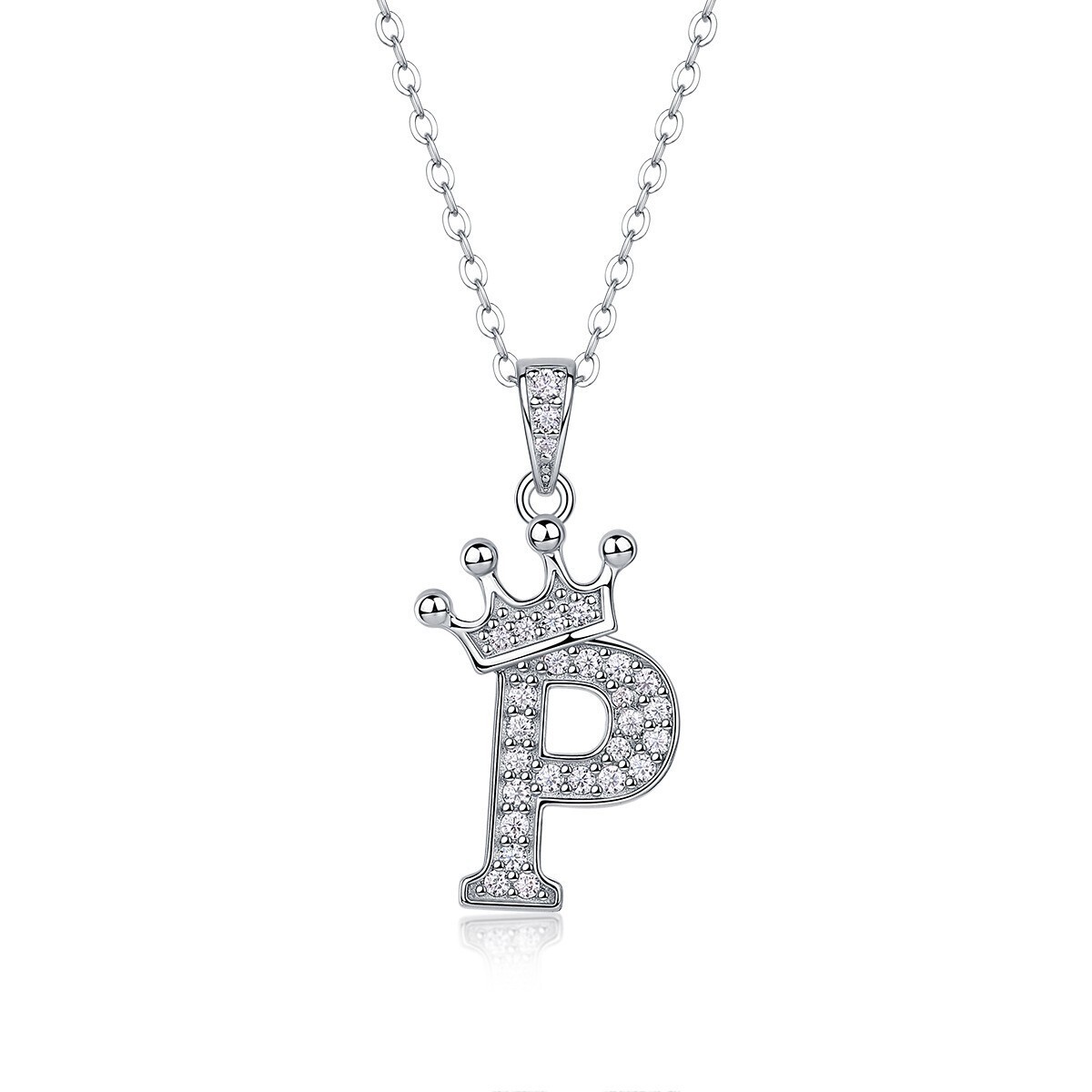 D Color Moissanite 26 Letter Pendant Necklace 925 Sterling Silver Pass Tester