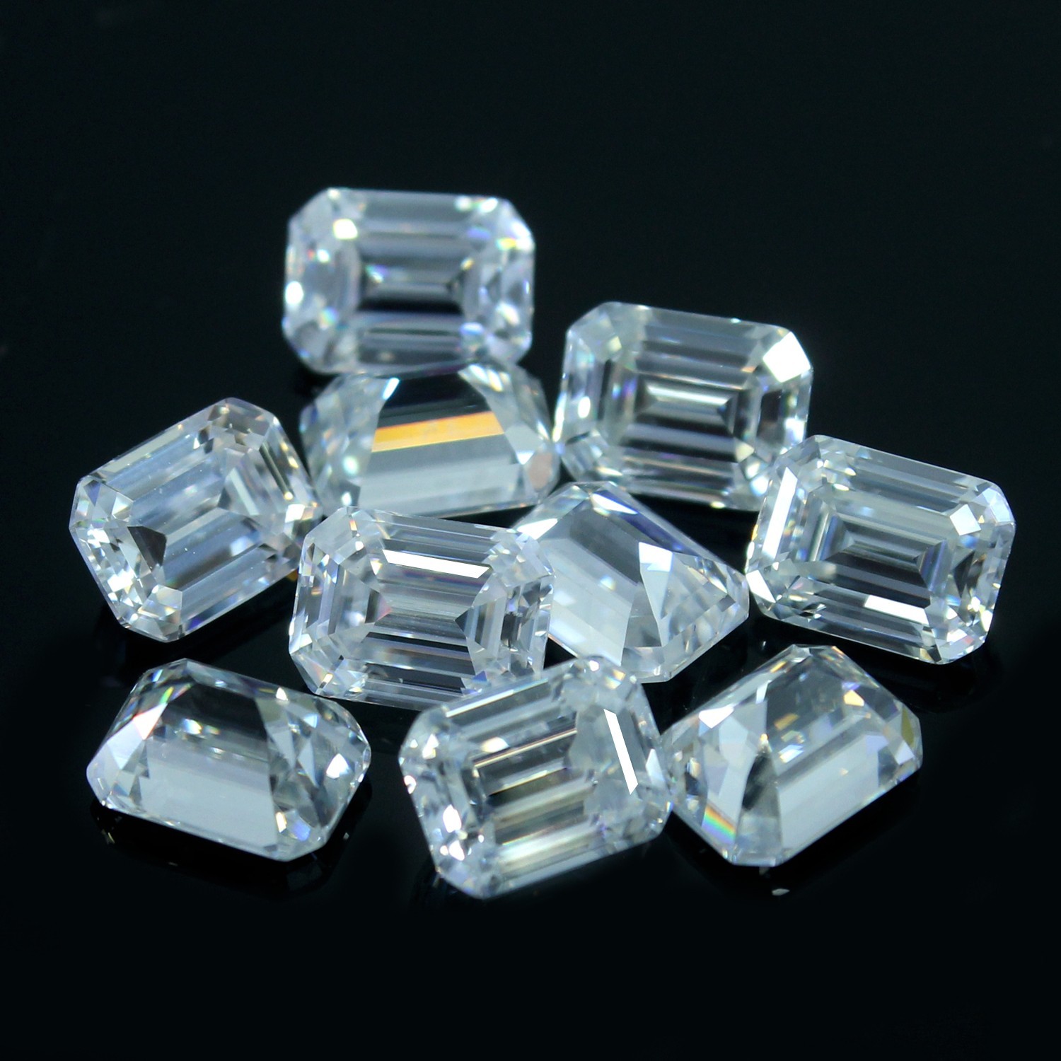 Natural 3 Ct Certified DE Color VVS1 White 2.5×5 MM Emerald Diamond 10 Pcs Lot