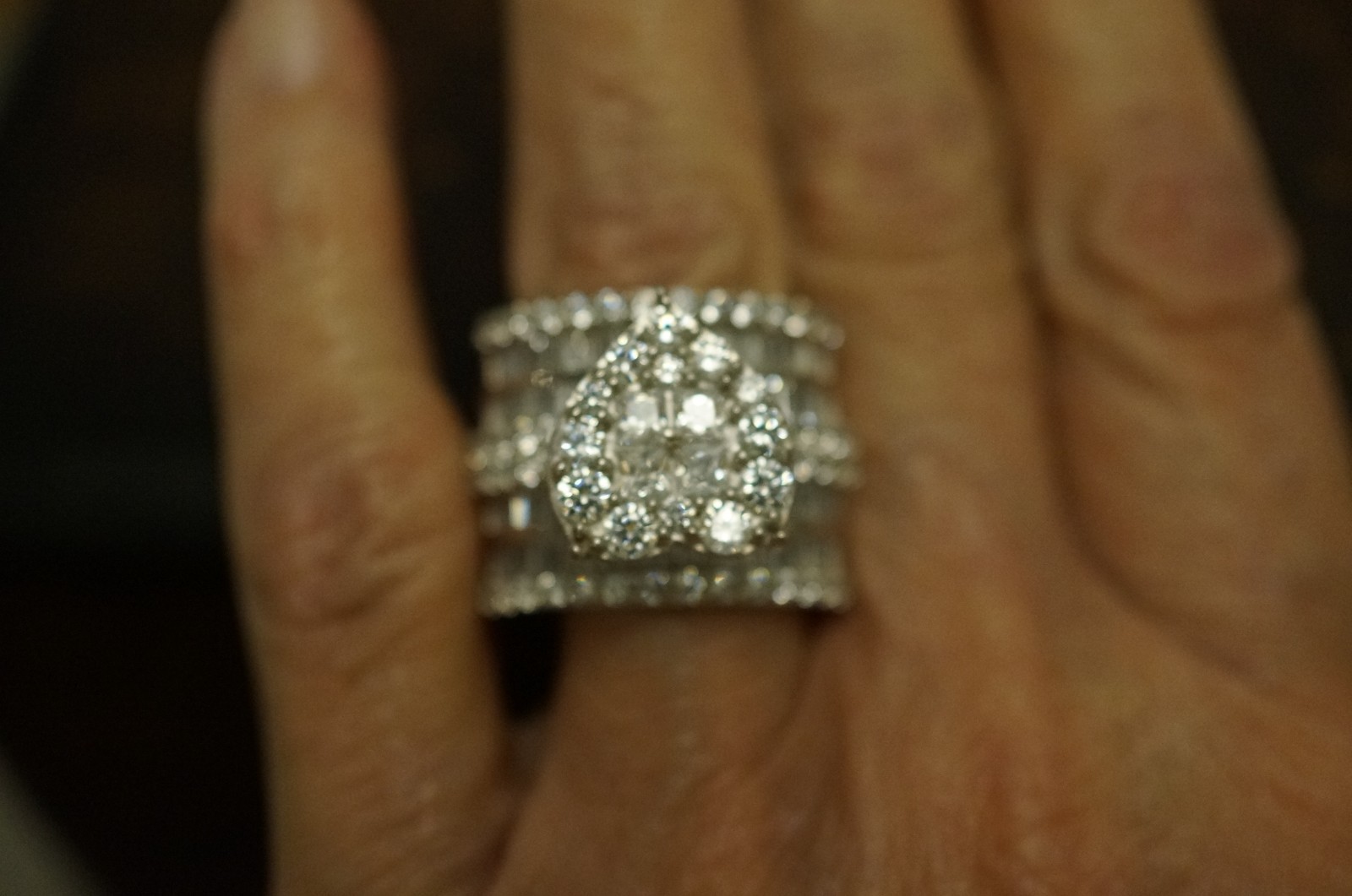 Bella Luce CZ Rhodium over Sterling Heart Ring 8.25ctw JTV BLN309 NWOT Size9