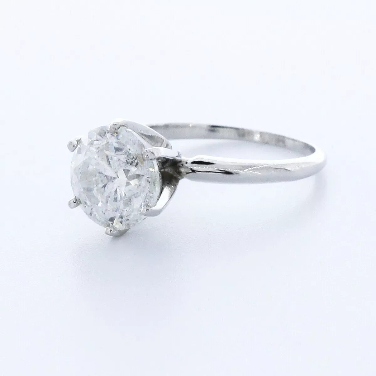 Solitaire Engagement Ring Platinum Classic 2.84 CT Round Lab-Grown Diamond H I1