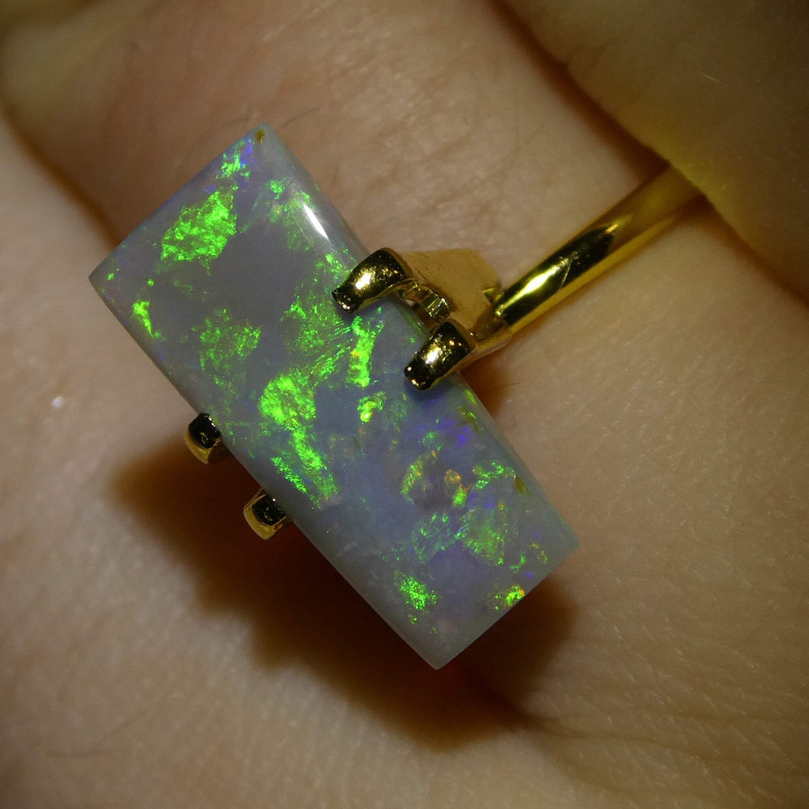 2.73ct Rectangular Freeform Cabochon Gray Opal from Australia