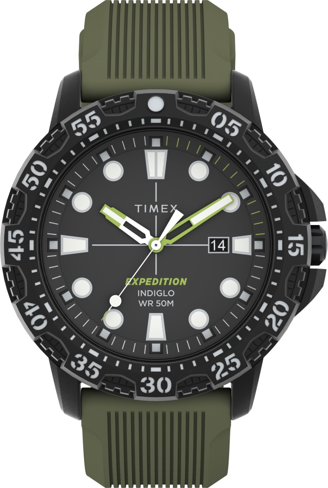 Timex TW4B25400 Men’s Expedition Gallatin Military Style Watch 44mm Black Green