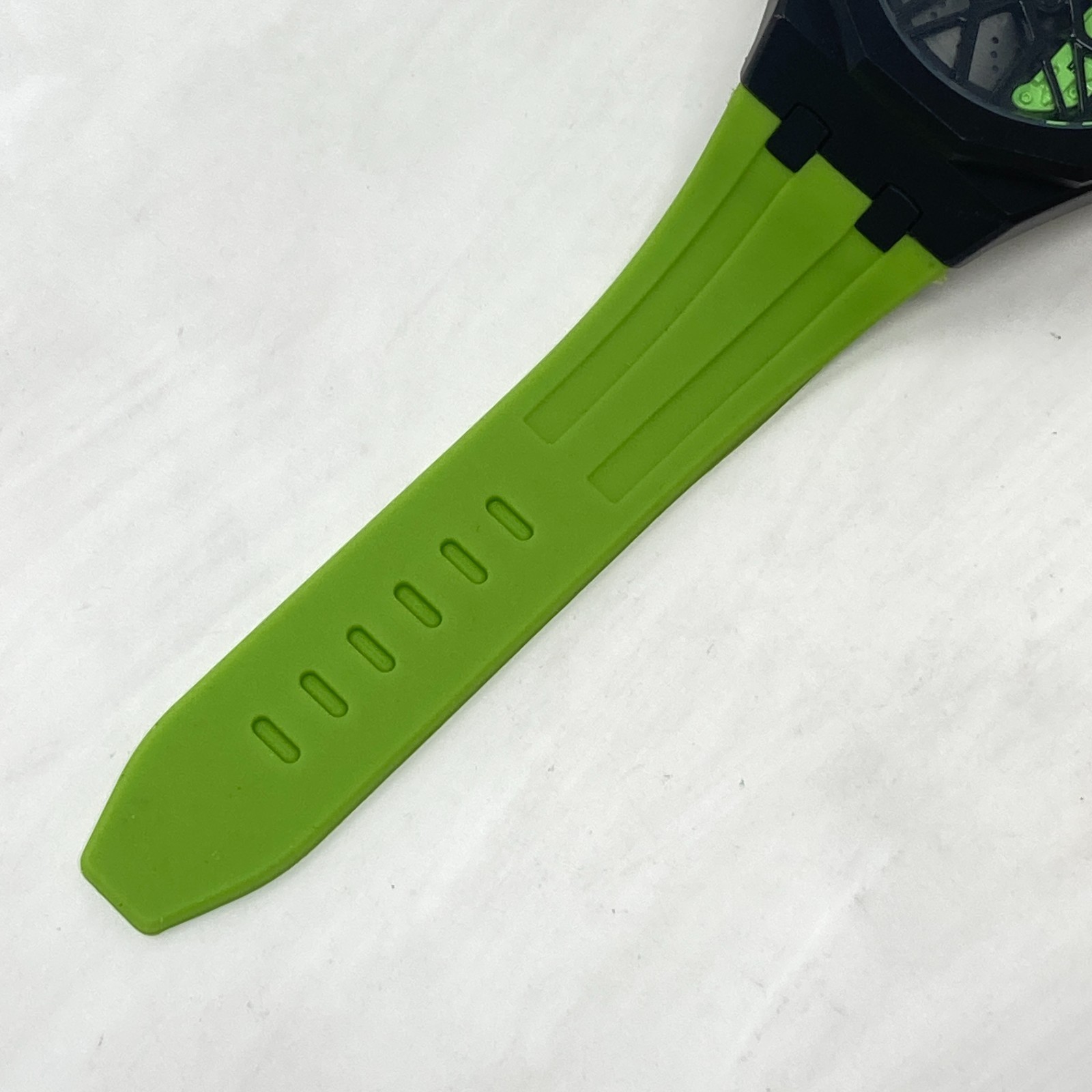 HMN Mercedes Petronas G55 Watch Men 48mm Black Green Spinning New Battery 8.75″