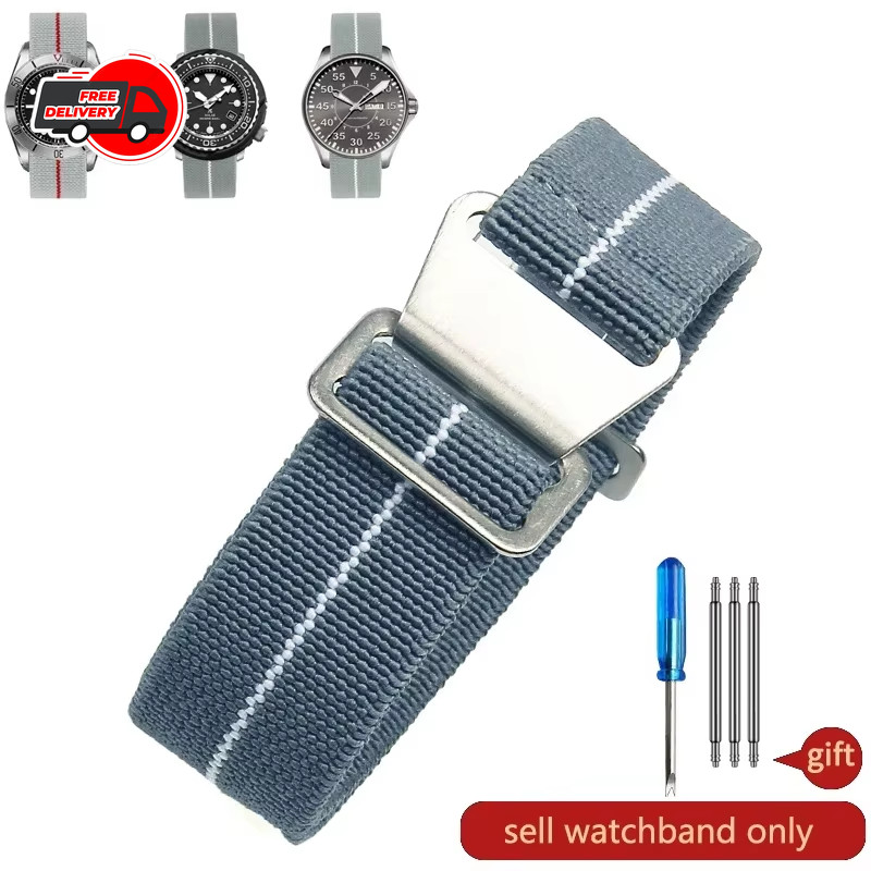 Parachute Elastic Nylon Watch Band for Rolex Seiko Tudor Omega 18mm 20mm 22mm St