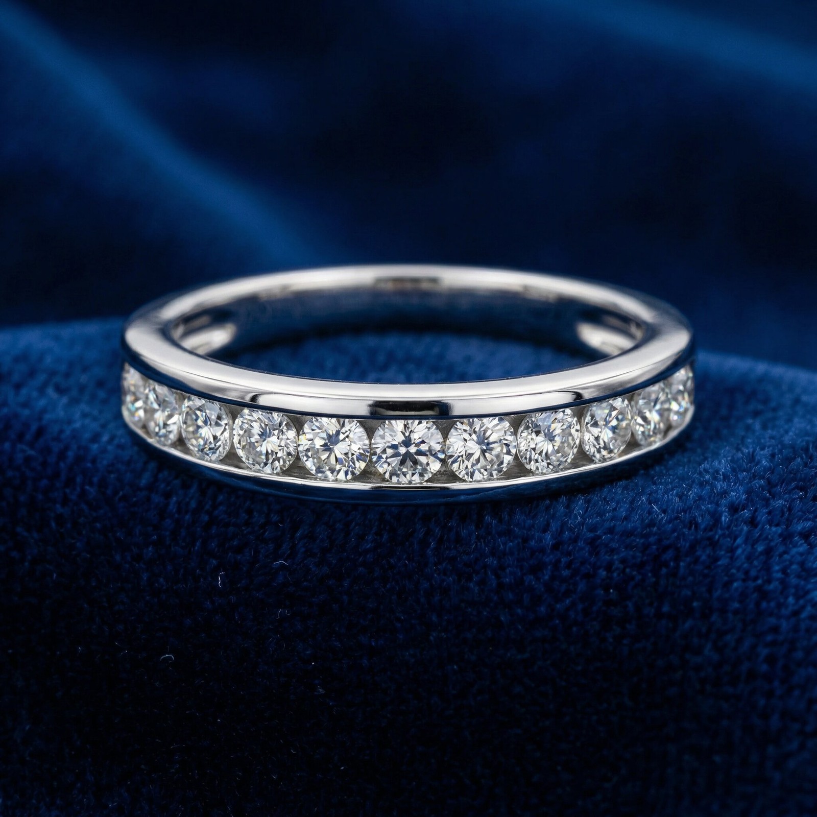 1/2Ct Diamond Wedding Ring Channel Set 14k Gold or Platinum Lab Grown EF/VS