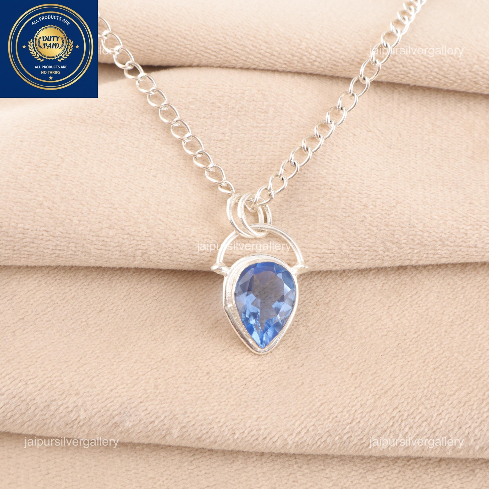 925 Sterling Silver Pear Natural Tanzanite Wedding New Year Wife Pendant Jewelry