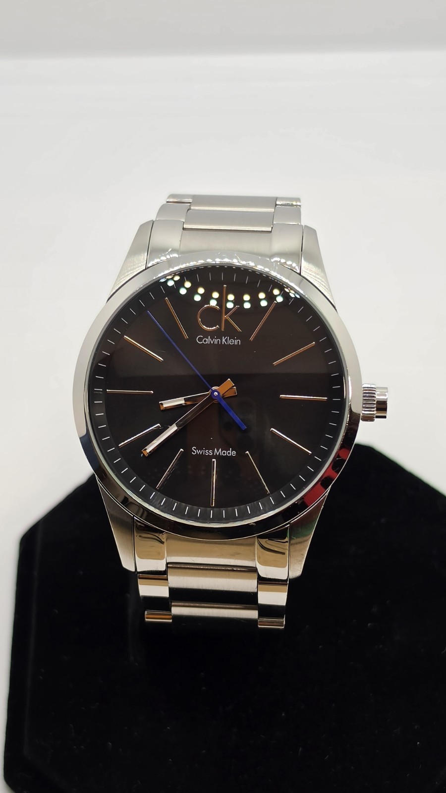 Calvin Klein CK Swiss Made Men’s Watch 44mm Black Dial New Battery 10 Bar Runs