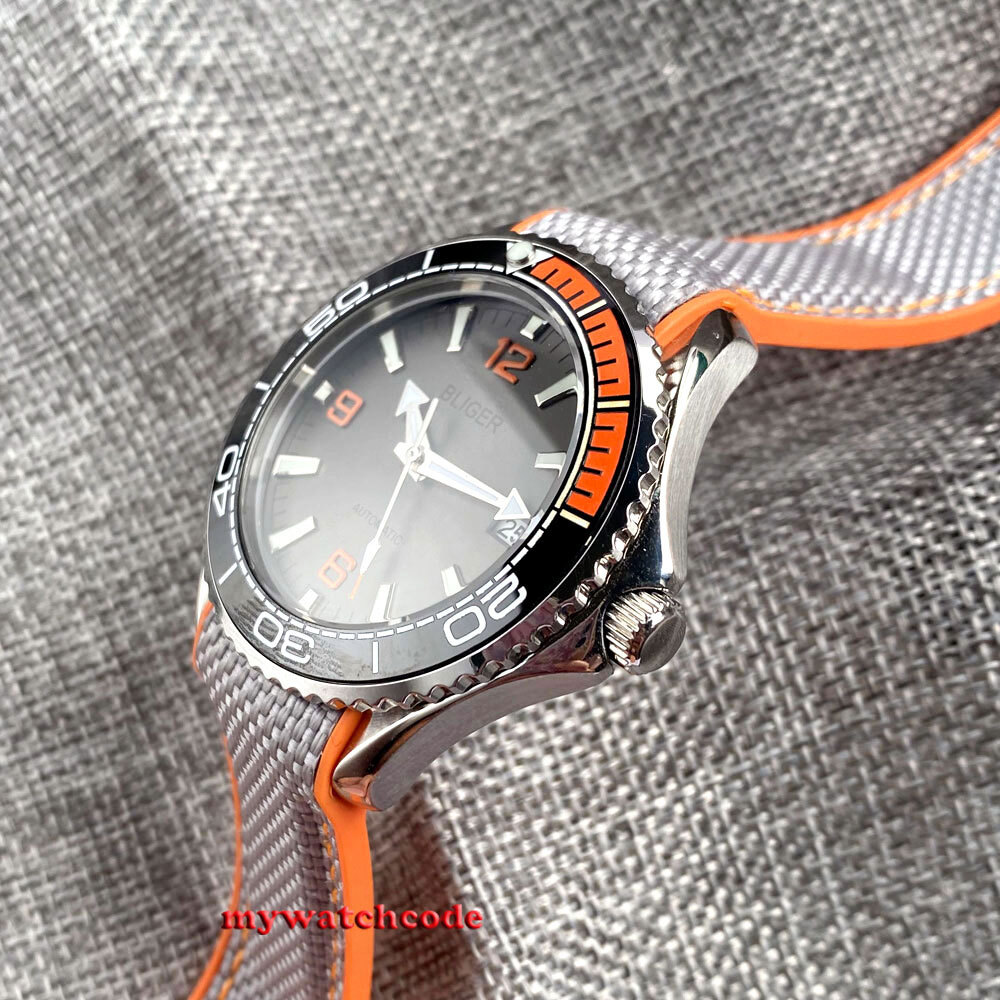 41mm Bliger Gray Dial Sapphire Glass 24 Jewels NH35A automatic mens watch