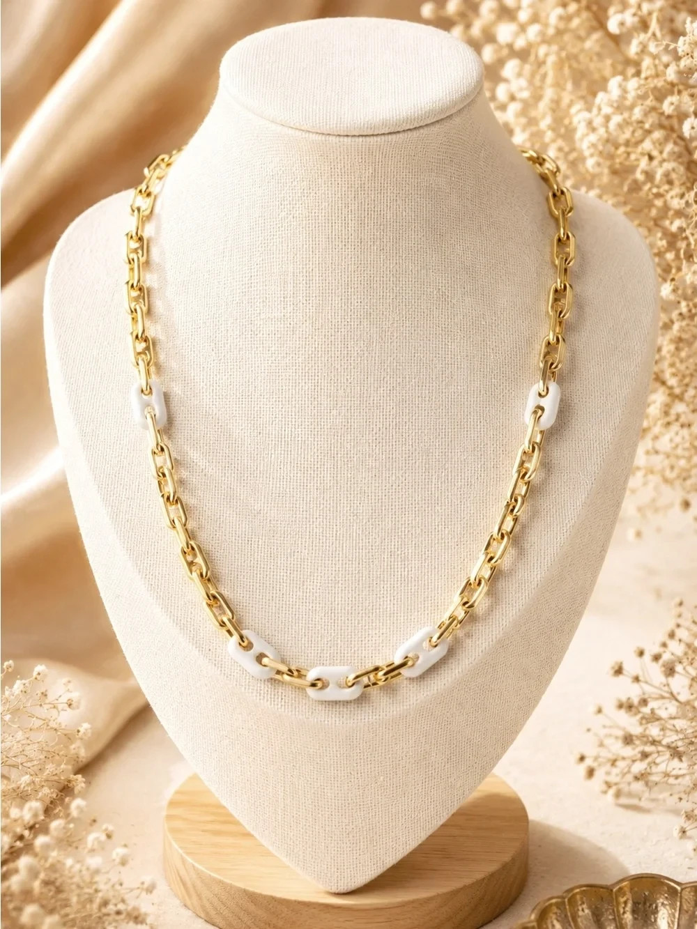 Kendra Scott Bailey Gold & White Mix Chain Necklace