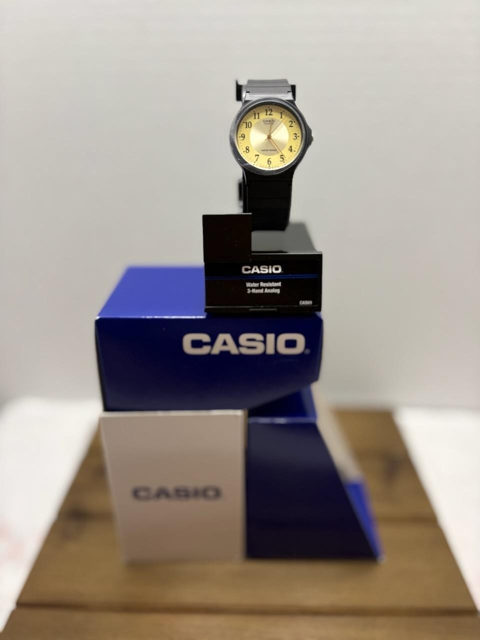 Casio MQ24-9B3 Gold Analog Watch Classic Sport Yellow Resin Band New NOS