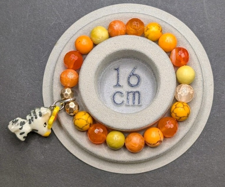 Women’s Stylish Friends Zebra Orange Beaded Stretch Bracelet (16cm) 6.25″ SWrist