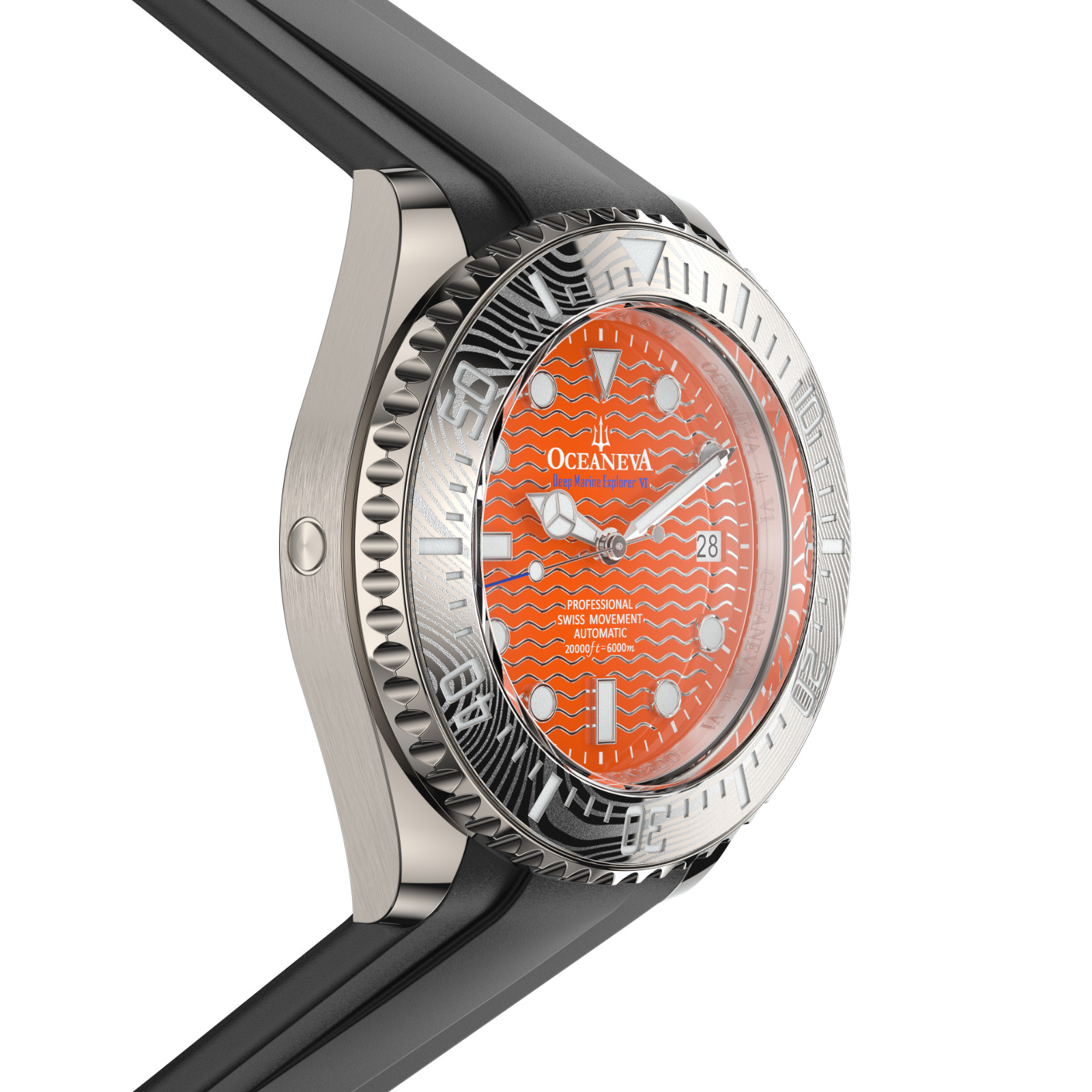 Oceaneva 6000m Grade 5 Titanium AUTOMATIC Watch SWISS MOVEMENT Orange