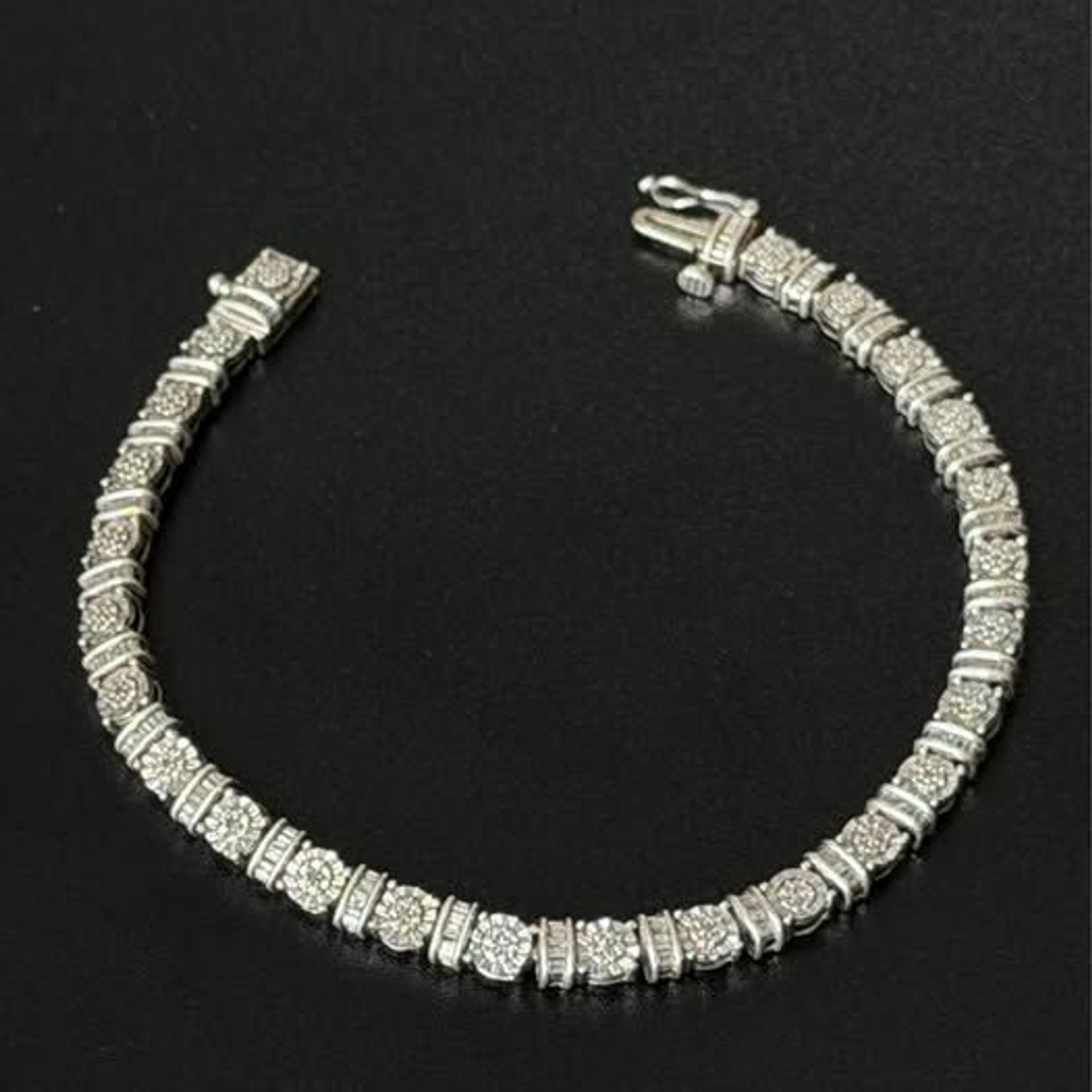 Sterling Genuine Diamond Tennis Bracelet 7.5inch