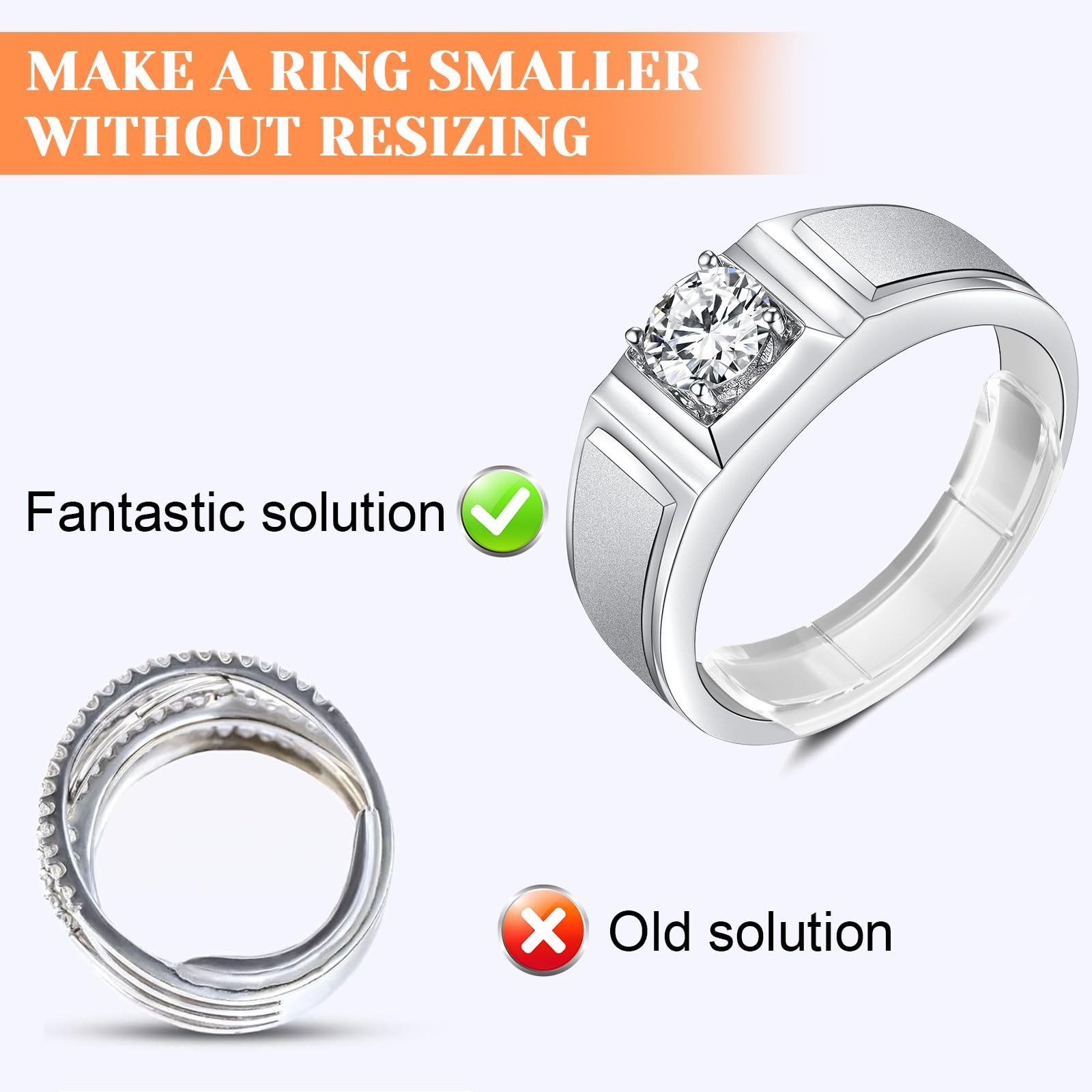 Coopache Ring Sizer Adjuster for Loose Rings, 14 1mm to 11mm, Transparent