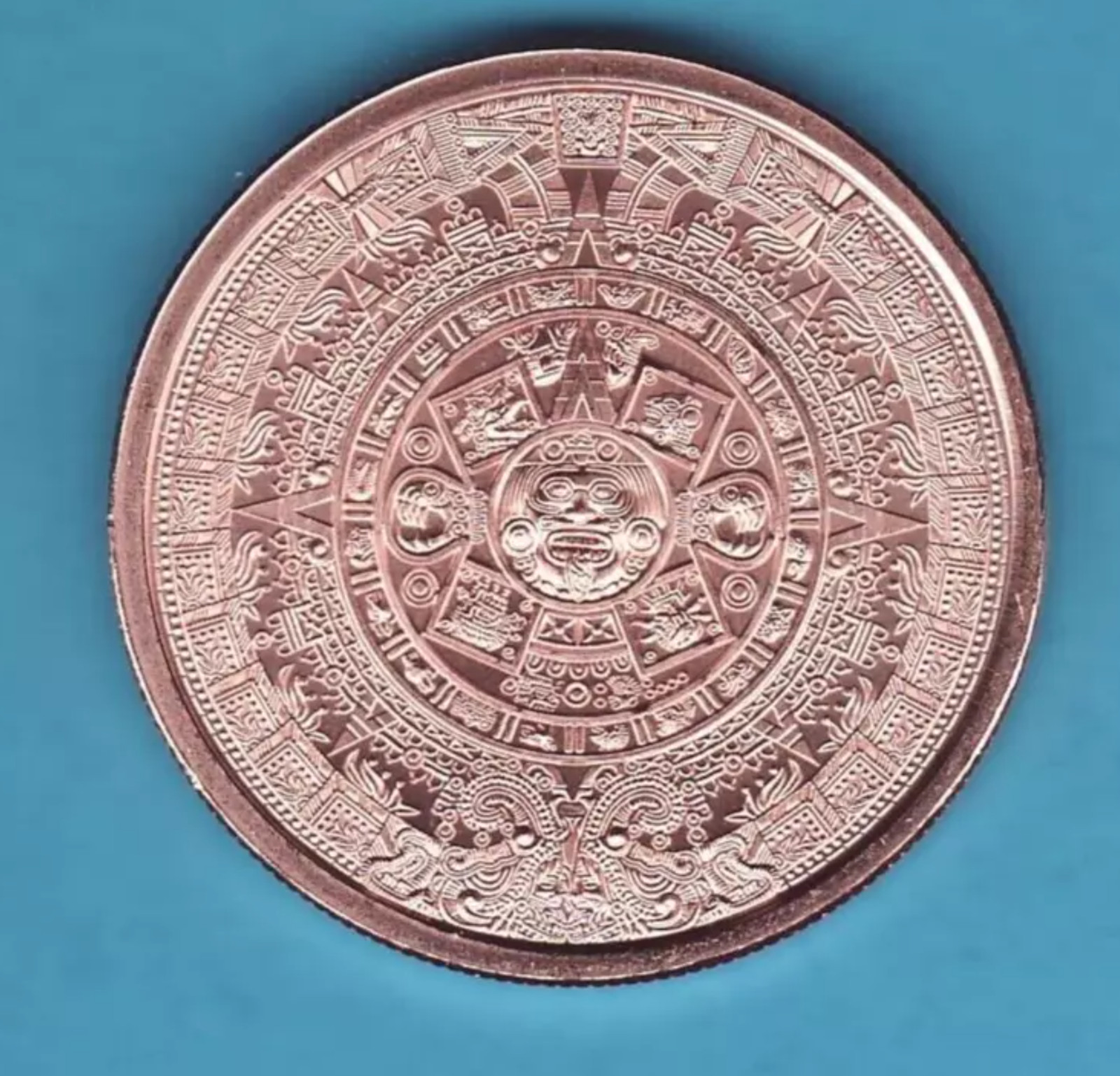 COPPER Aztec Calendar Coin Ring 1 toz USA America Handmade SIZE 5-13 JEWELRY GSM