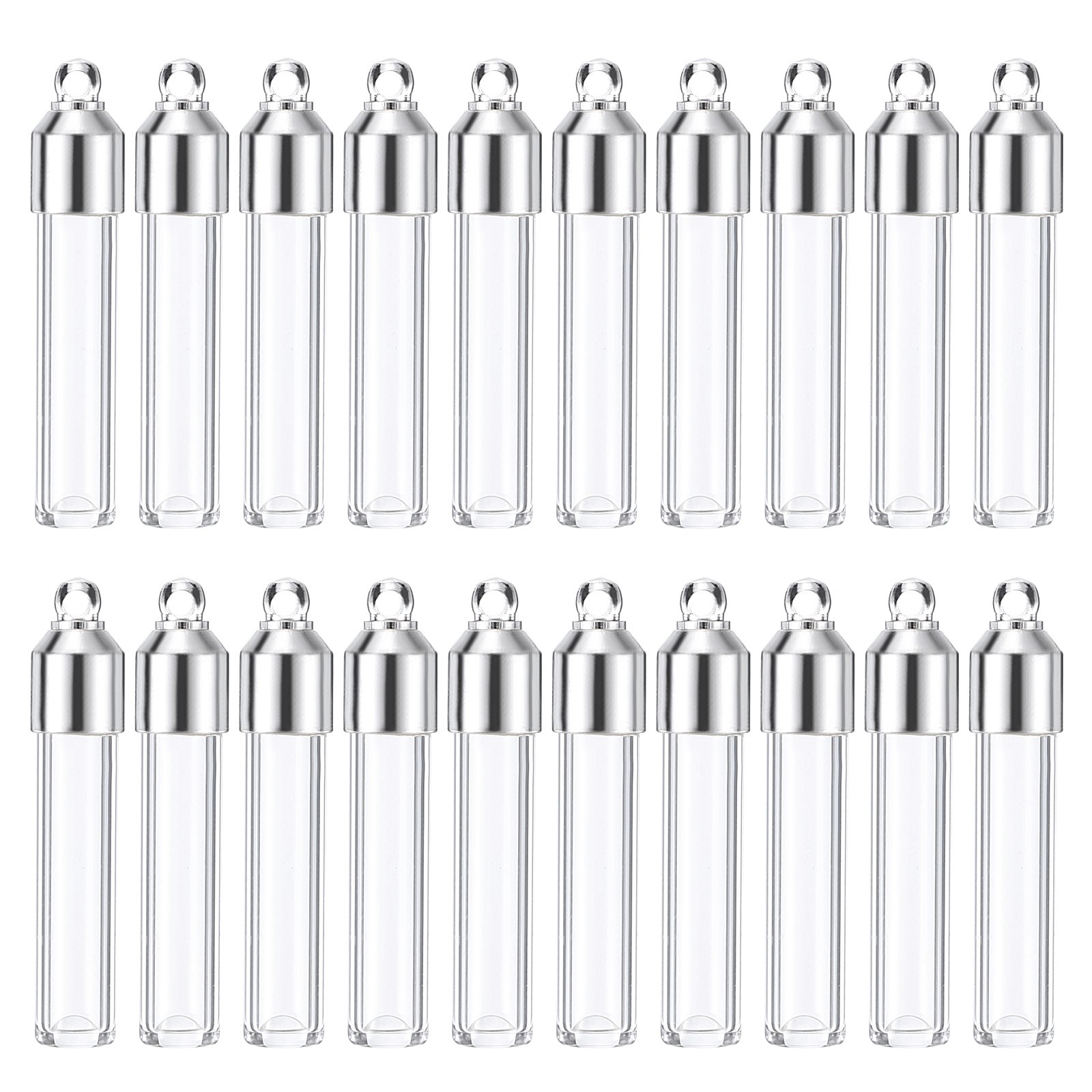 20pcs Transparent Wishing Bottles 6mm Width for Necklace DIY Pendant Craft
