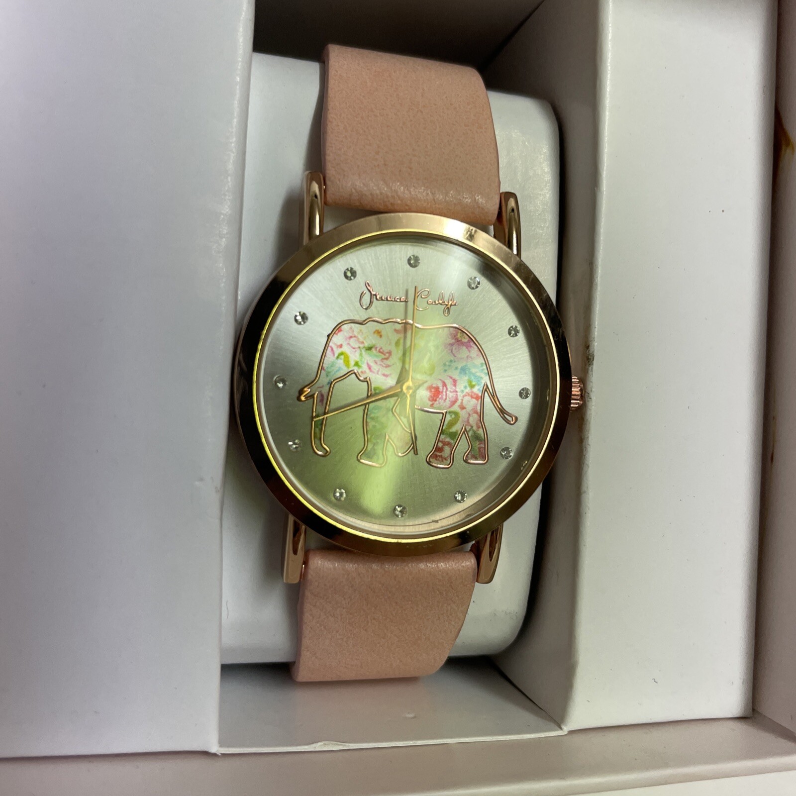 Jessica Carlyle Elephant Watch – Pink & Gold – Brand New In Box – Needs Battery