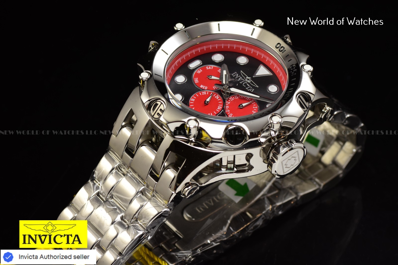 Invicta Specialty Black Dial Chronograph Quartz Brown Leather Band Men’s Watch