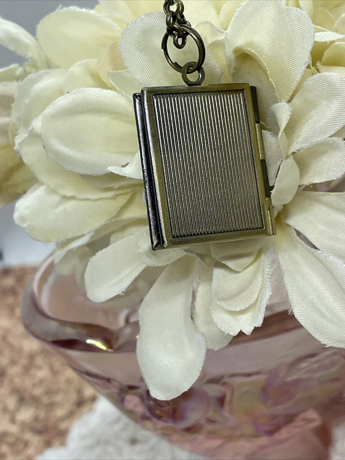 Book Bronze Gold Wedding Party Gift Locket Butterfly Cameo Birthday Bridesmaids
