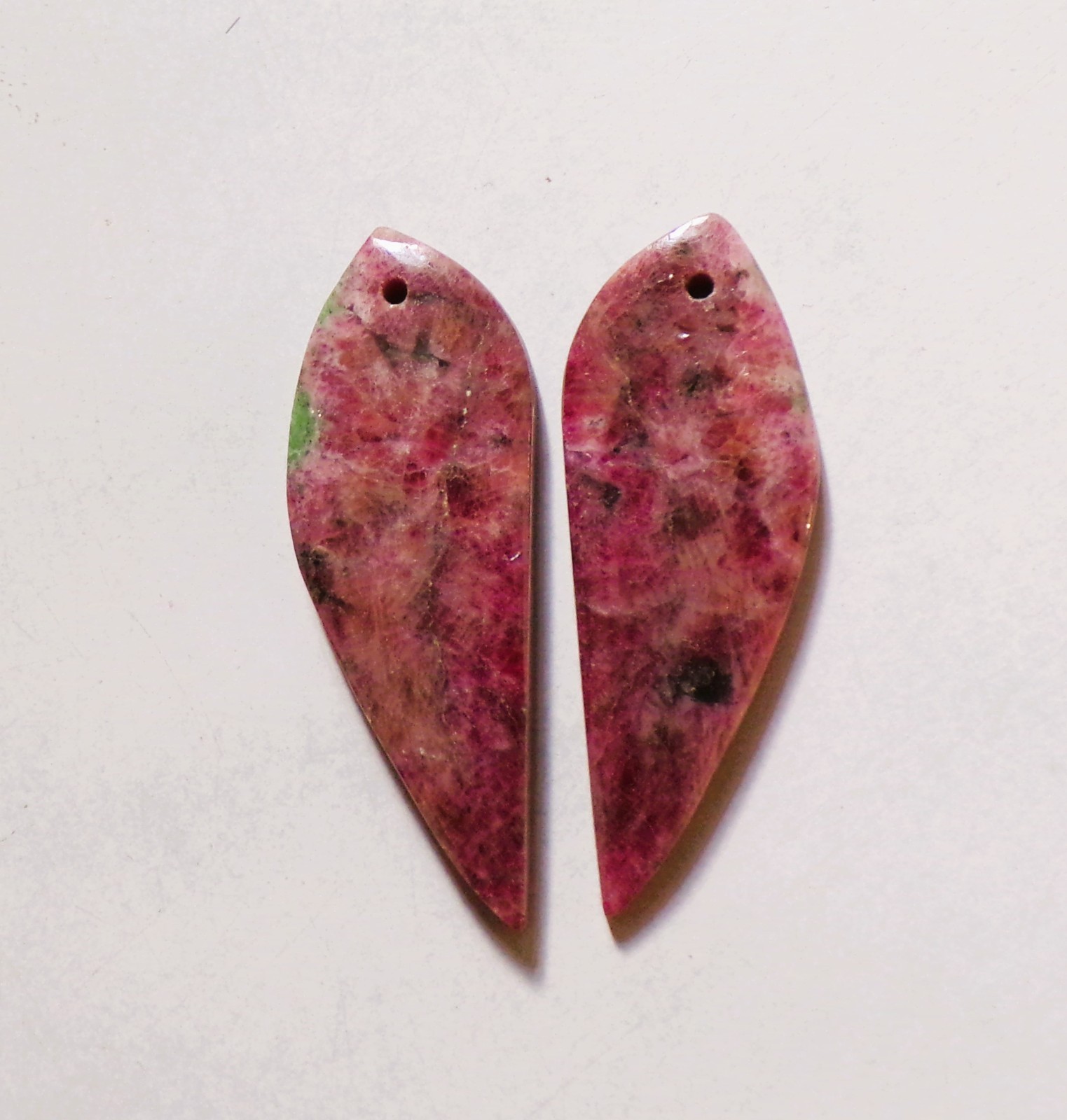 41.30 Cts Natural Ruby Zoisite Drilled Cabochon Match Pair Gemstone 38X13MM 109
