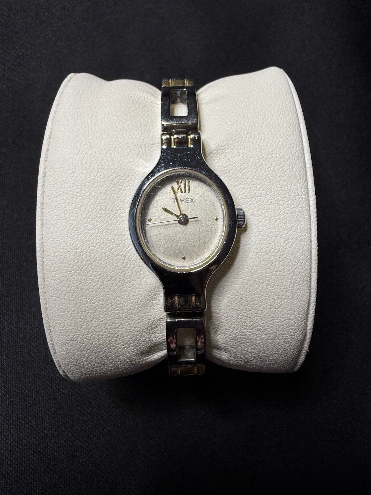 Vintage 2001 Timex Ladies Quartz Watch Two Tone Dress Bracelet — Working As-Is