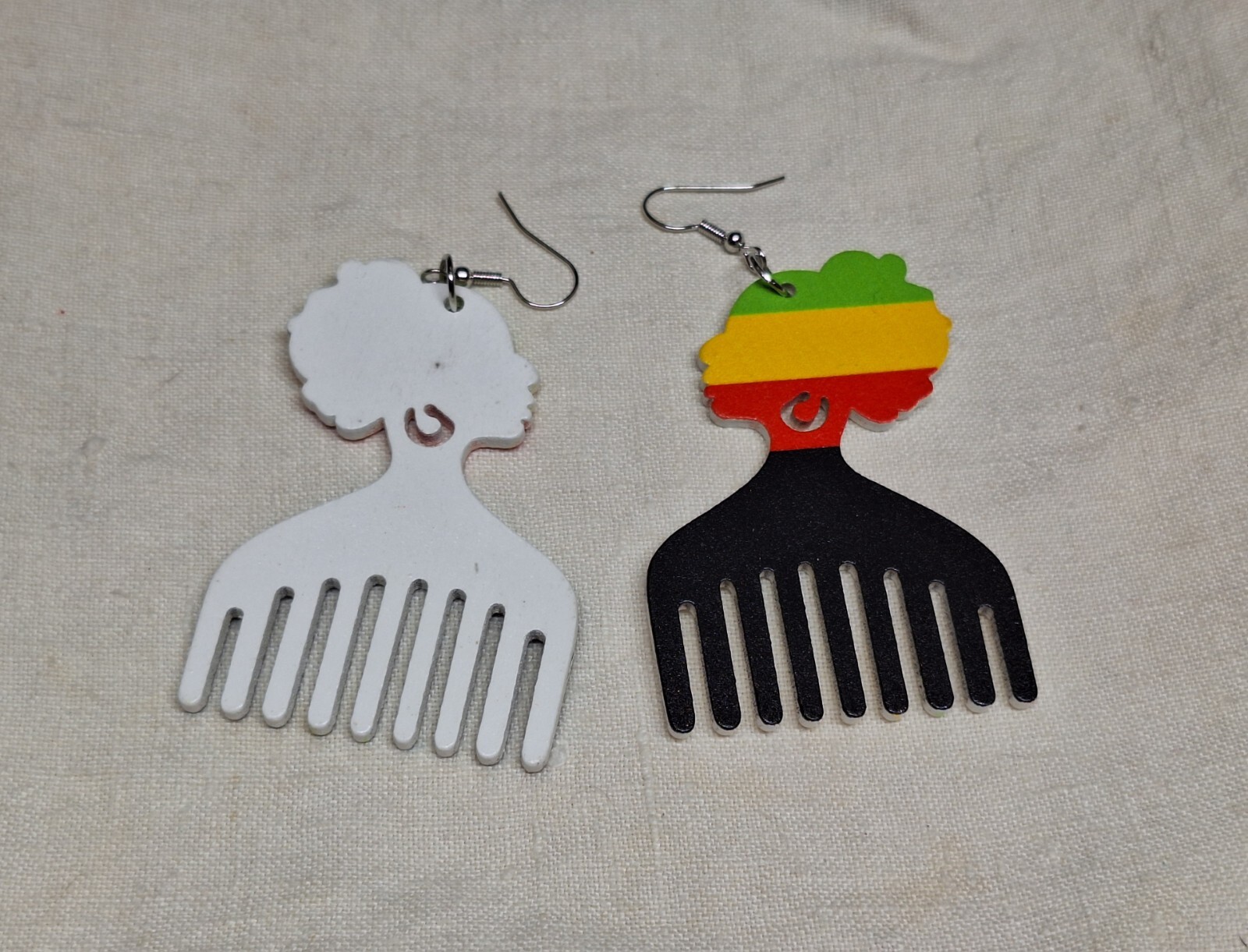 African Pattern Earrings – NO TARNISHING Wood Dangle