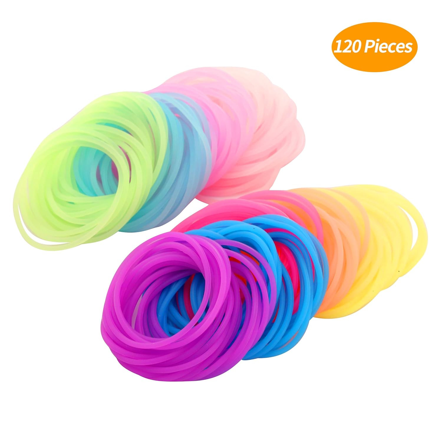 120 Pieces Silicone Jelly Bracelets Glow Neon 80s Rubber Bracelets Gel Gummy …