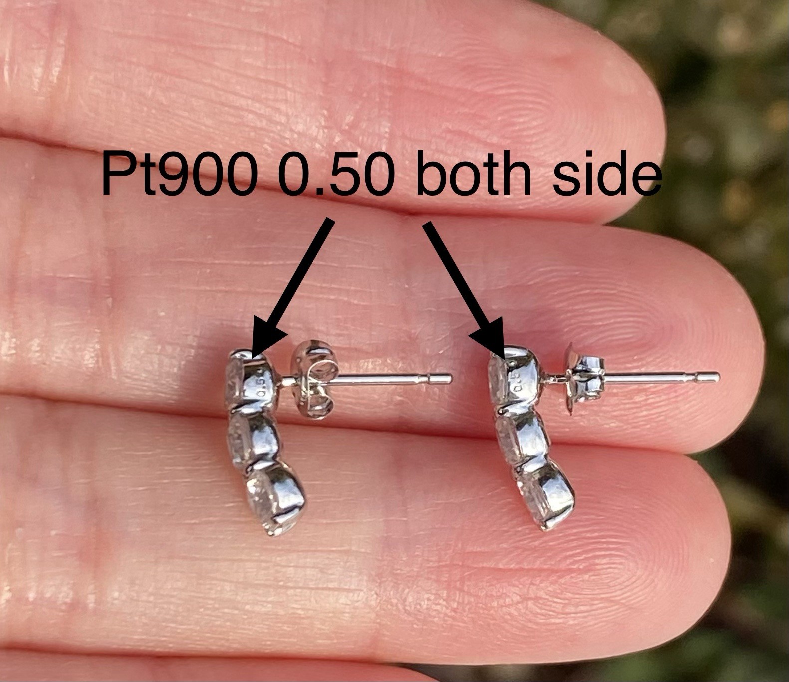 Platinum 1.00TCW 100% Natural Diamond Studs Earrings
